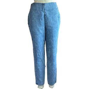 Vintage Jeans Womens Size 12 Tall Pull On Stonewash Stretchy Waist Retro 90s
